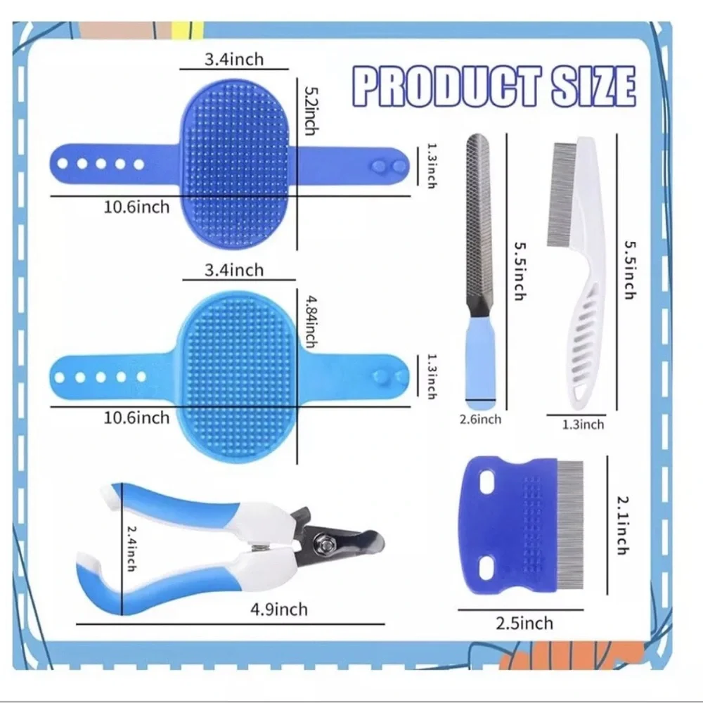 6-Piece Rabbit Grooming Kit, Small Animal Grooming Kit with Pet Hair Remover